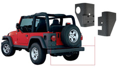 Bushwacker 14004 Black Trail Armor Rear Corners for 1997-2006 Jeep Wrangler 2-Door works with Flat Style or Factory Flares, Pair - FENDER CORNER GUARD from Black Patch Performance