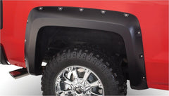Bushwacker 40120-02 Black Pocket/Rivet Style Smooth Finish Rear Fender Flares for 2014-2018 Chevrolet Silverado 1500; Fits 69.3 In. Bed - Body from Black Patch Performance