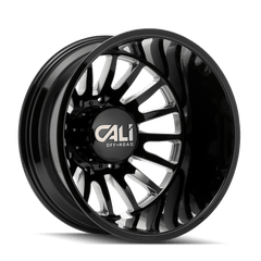 22x8.25 CALI OFF - ROAD SUMMIT DUALLY 8x6.5 Offset ( - 232) Center Bore (121.3) Style #9110D | 9110D - 22881BMR232 - Black Patch Performance - CALI9110D22881BMR232