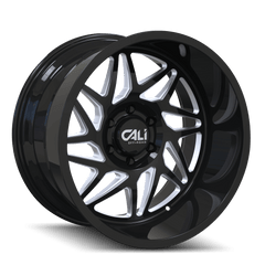 20x12 CALI OFF - ROAD GEMINI 8x170 Offset ( - 51) Center Bore (125.2) Style #9112 | 9112 - 2270BM - Black Patch Performance - CALI91122270BM