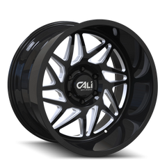 24x14 CALI OFF-ROAD GEMINI 6x5.5 Offset (-76) Center Bore (106) Style 9112 | 9112-24483BM - Black Patch Performance - CALI911224483BM