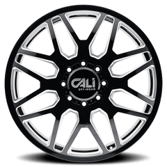 24x8.25 CALI OFF-ROAD INVADER DUALLY 8x200 Offset (115) Center Bore (142) Style 9115D | 9115D-24877BMF115 - Black Patch Performance - CALI9115D24877BMF115