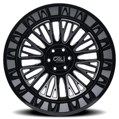 20x10 CALI OFF - ROAD VERTEX 8x6.5 Offset ( - 25) Center Bore (125.2) Style #9116 | 9116 - 2181BM - Black Patch Performance - CALI91162181BM