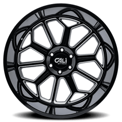 20x10 CALI OFF - ROAD AUBURN 8x6.5 Offset ( - 25) Center Bore (125.2) Style #9117 | 9117 - 2181BM - Black Patch Performance - CALI91172181BM
