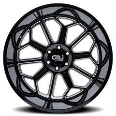 20x9 CALI OFF - ROAD AUBURN 5x5.5 Offset ( - 12) Center Bore (87.1) Style #9117 | 9117 - 2985BM - Black Patch Performance - CALI91172985BM