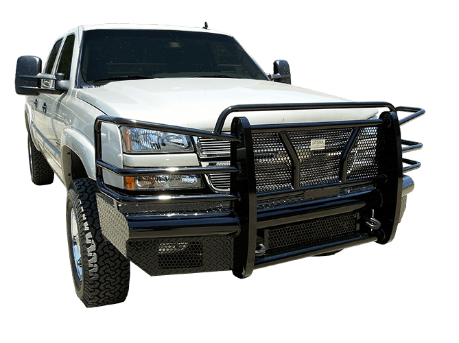 03-07 Chevrolet 2500/3500 Cattleman HD Pipe Series Bumper - Black Patch Performance - CATT2111P