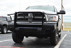 10-18 Ram 2500/3500 Cattleman HD Pipe Series Bumper w/ Sensors - Black Patch Performance - CATT2258PS