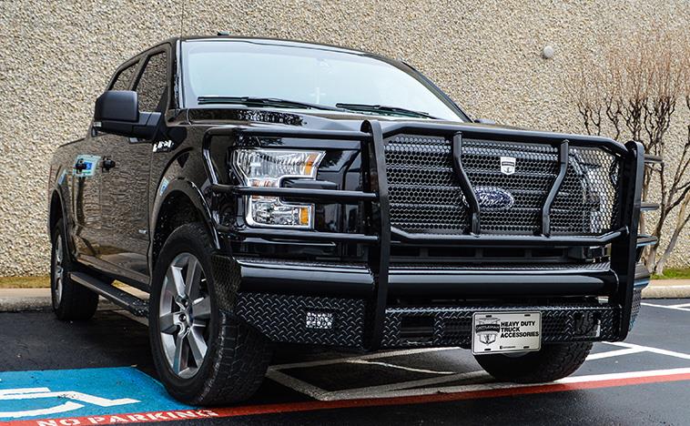 15-17 Ford F150 Cattleman HD Pipe Series Bumper - Black Patch Performance - CATT2345P