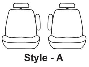 Covercraft SSC2540COBK - generic manufacturer seat-style A configuration illustration