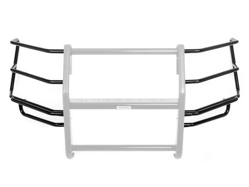 Go Rhino HD Wraparound Brush Guards 5077WHD; black brush guards, center push bumper shown gray and not included