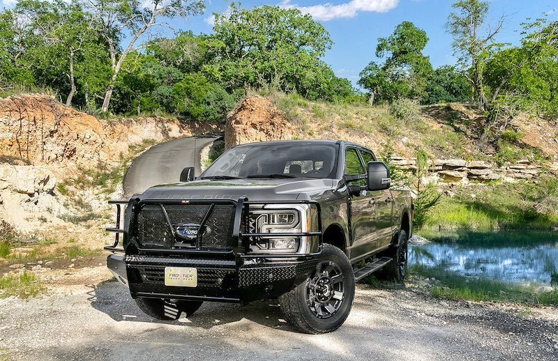 23-26 Ford F250/F350 Frontier Truck Gear Original Series Gloss Black Front Bumper - 300123006 - Black Patch Performance - FRON300123006