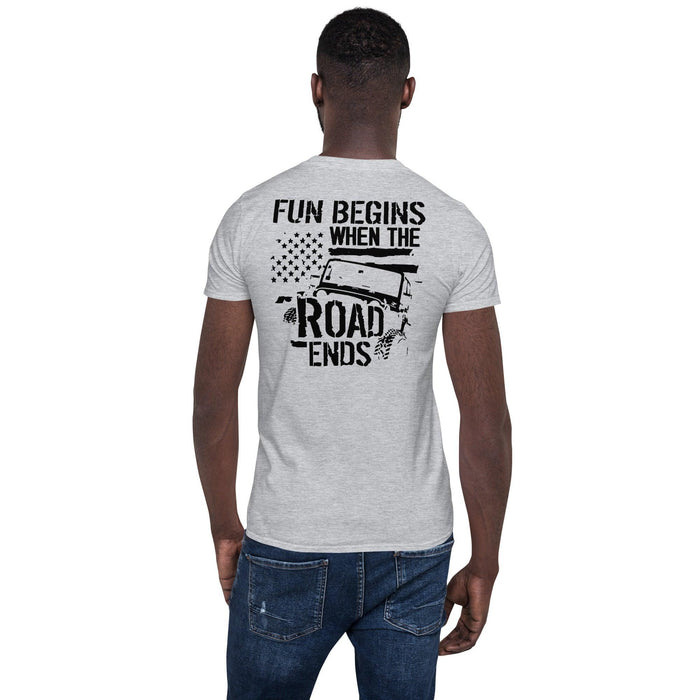 Fun Begins When The Road Ends T-Shirt - from Black Patch Performance