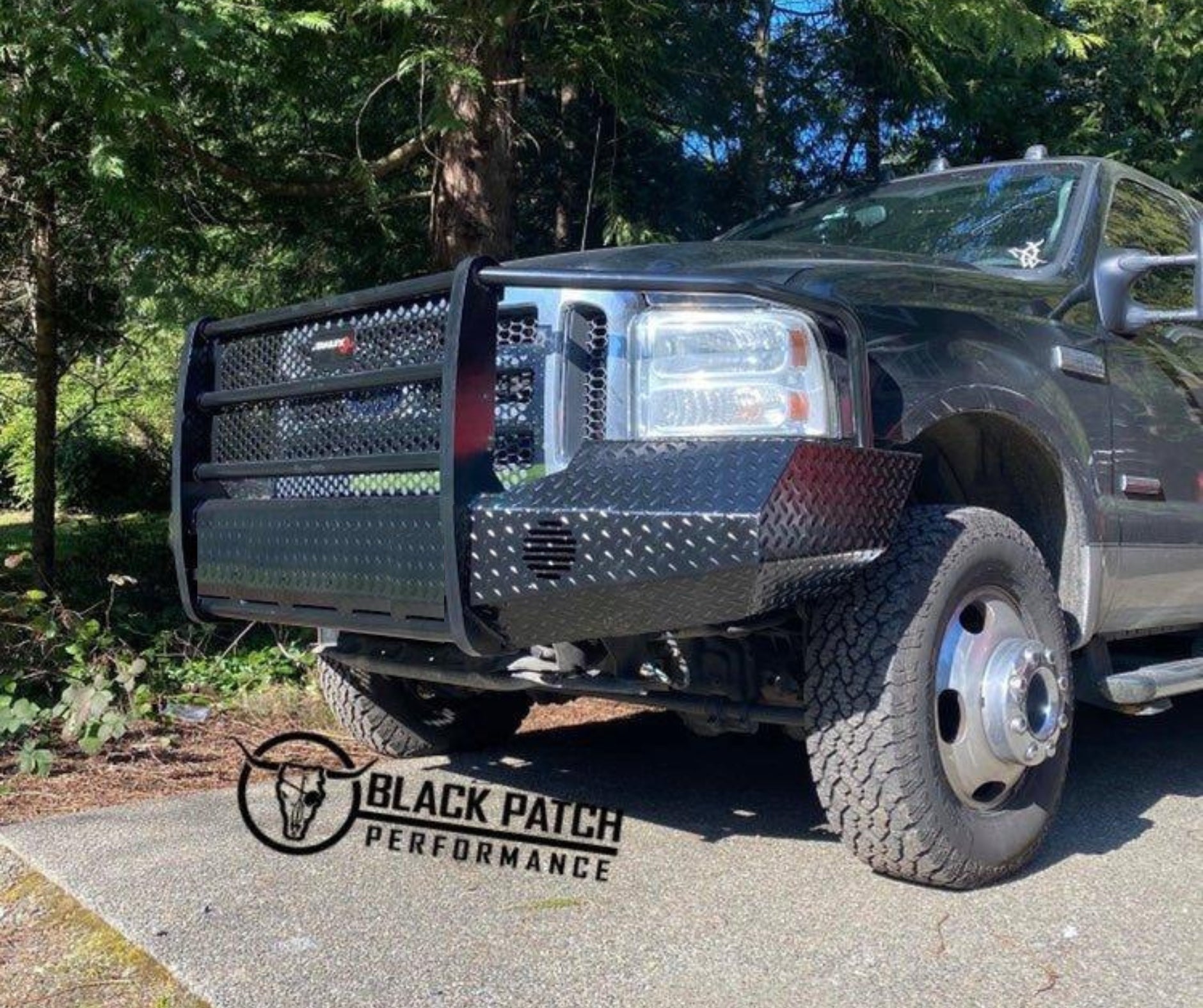 05-07 Ford F250/F350 Trail FX Front Diamond Plate Bumper - Made in the USA - Black Patch Performance - FX3002A