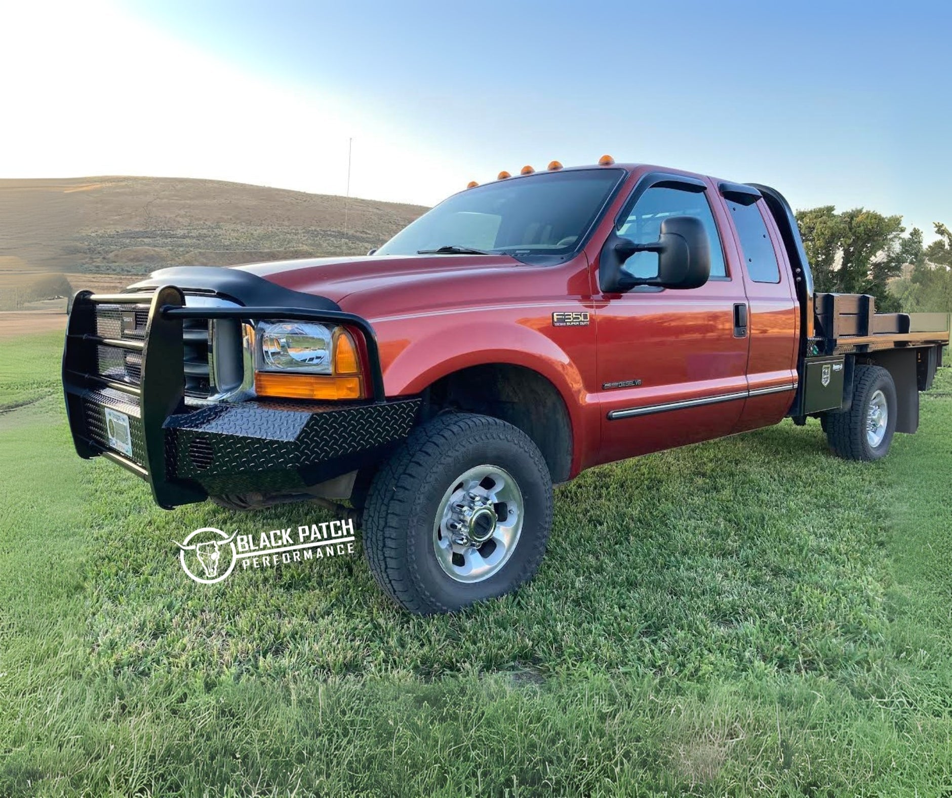 99-04 Ford F250/F350 Trail FX Front Diamond Plate Bumper - Made in the USA - Black Patch Performance - FX3003A