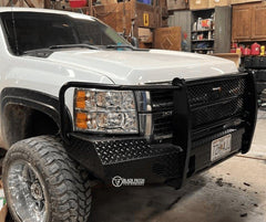 [Scratch & Dent] 07.5-10 Chevrolet 2500/3500 Trail FX Front Diamond Plate Bumper - Black Patch Performance - FX3005A-SAND