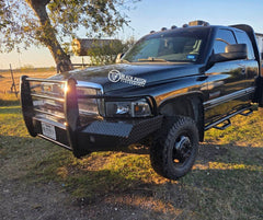 94-02 Dodge Ram 2500/3500 Trail FX Front Diamond Plate Bumper - Made in the USA - Black Patch Performance - FX3011A