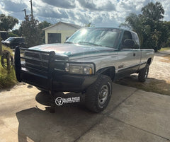 94-02 Dodge Ram 2500/3500 Trail FX Front Diamond Plate Bumper - Made in the USA - Black Patch Performance - FX3011A