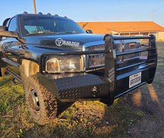 94-02 Dodge Ram 2500/3500 Trail FX Front Diamond Plate Bumper - Made in the USA - Black Patch Performance - FX3011A
