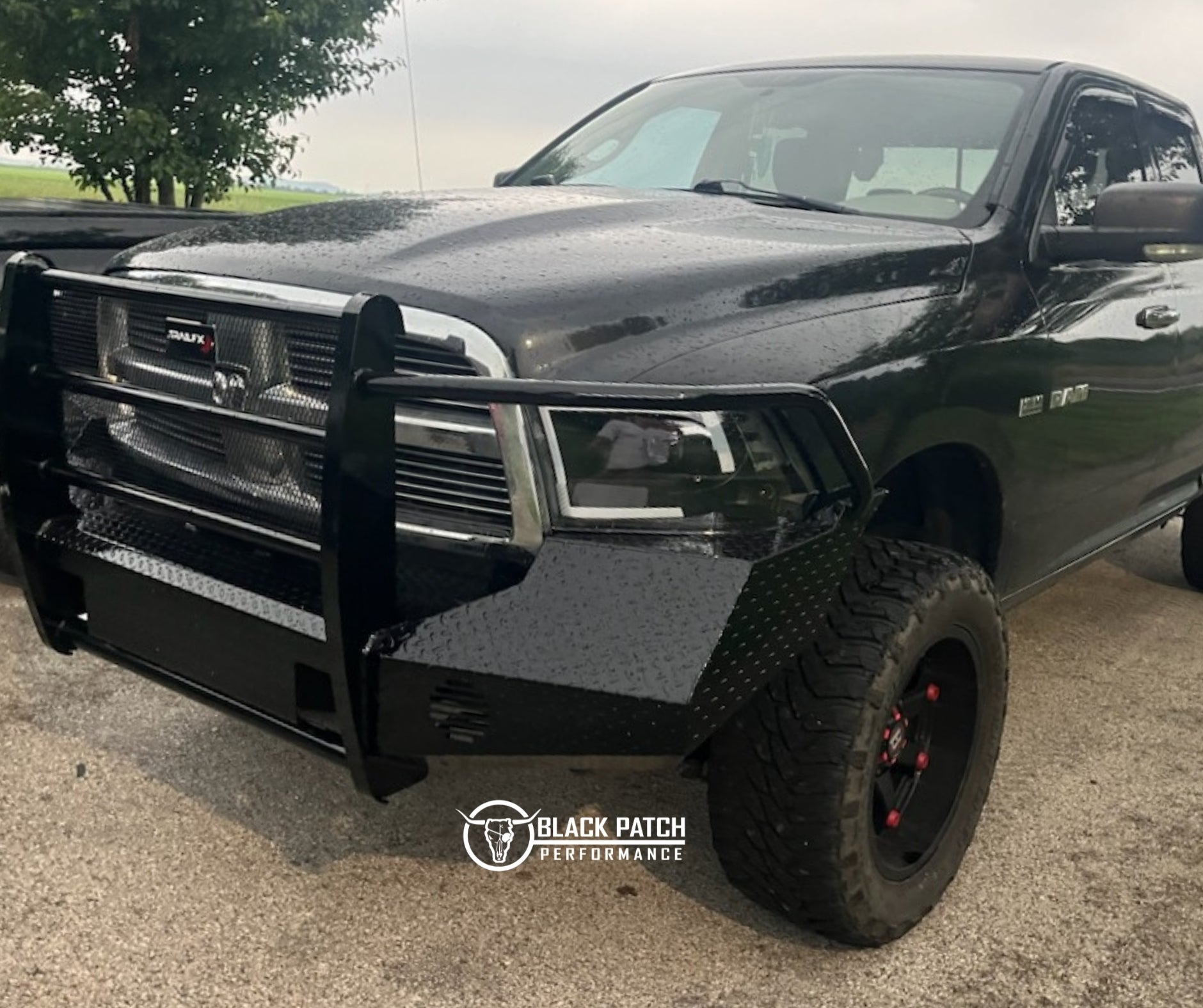 09-12 Dodge Ram 1500 Trail FX Front Diamond Plate Bumper - Made in the USA - Black Patch Performance - FX3012A