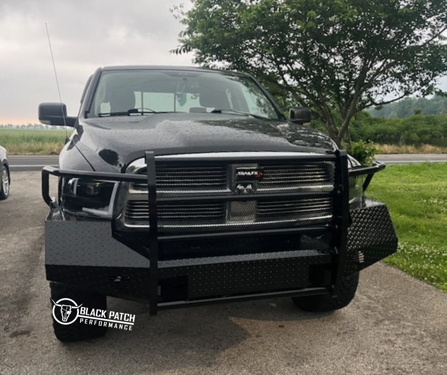 09-12 Dodge Ram 1500 Trail FX Front Diamond Plate Bumper - Made in the USA - Black Patch Performance - FX3012A
