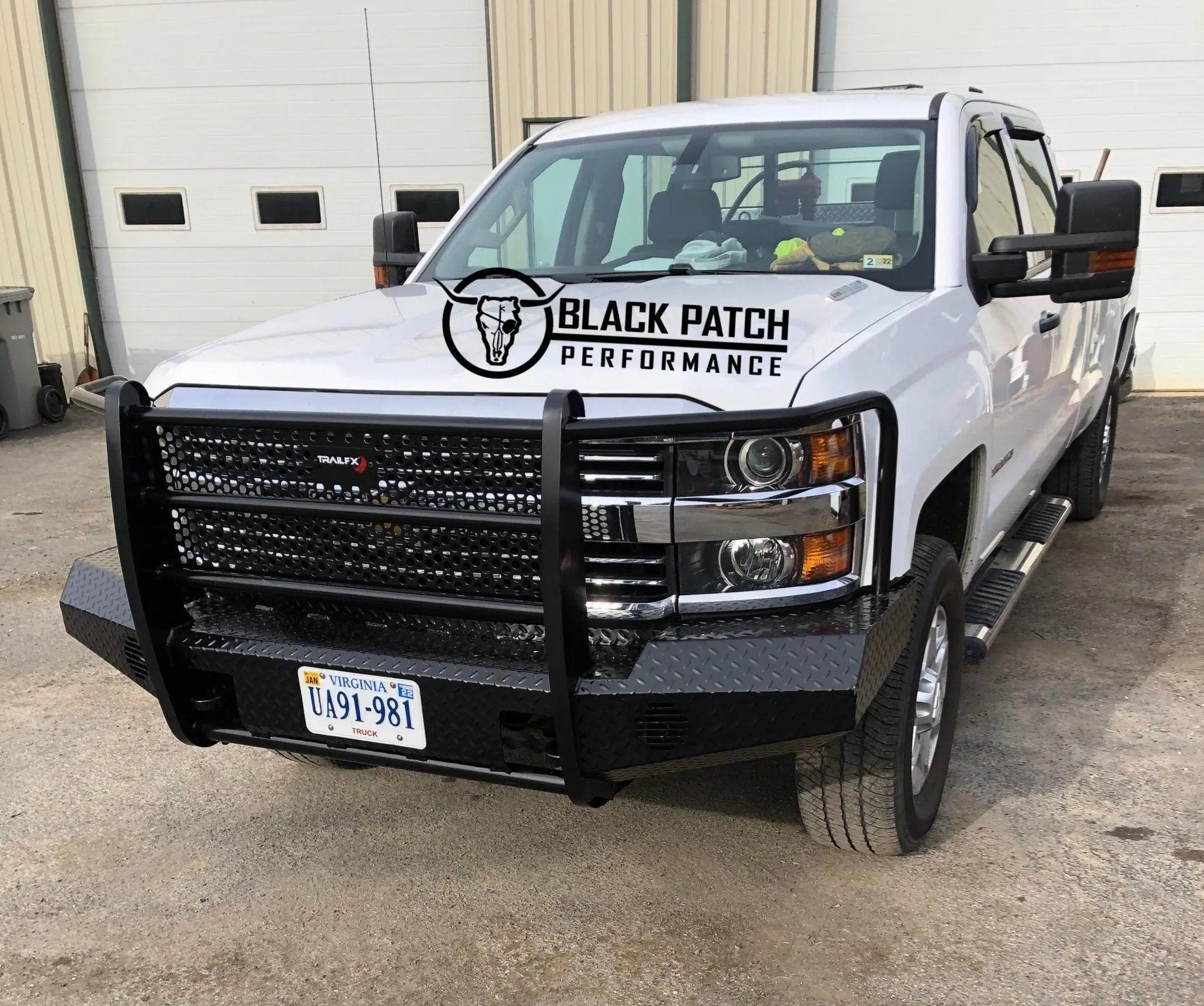 15-19 Chevrolet 2500/3500 Trail FX Front Diamond Plate Bumper - Made in the USA - Black Patch Performance - FX3021A