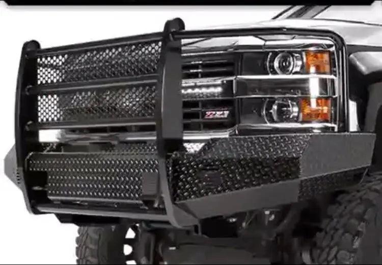 [Scratch & Dent] 15-19 Chevrolet 2500/3500 Trail FX Front Diamond Plate Bumper - Made in the USA - Black Patch Performance - FX3021A-SAND