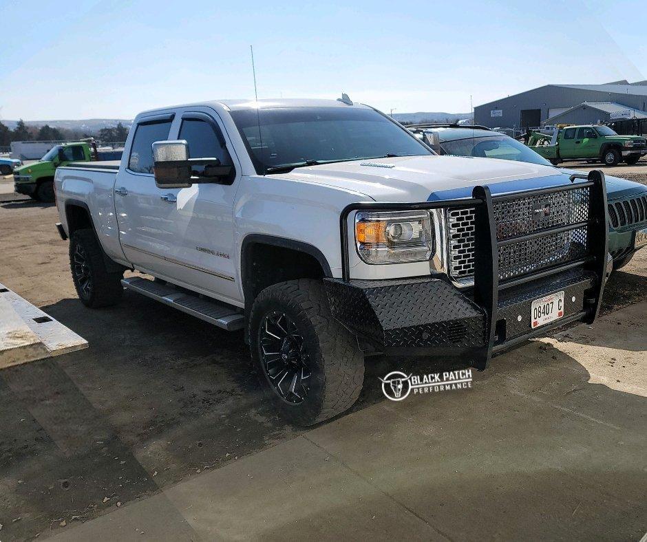 15-19 GMC 2500/3500 Trail FX Front Diamond Plate Bumper - Made in the USA - Black Patch Performance - FX3022A