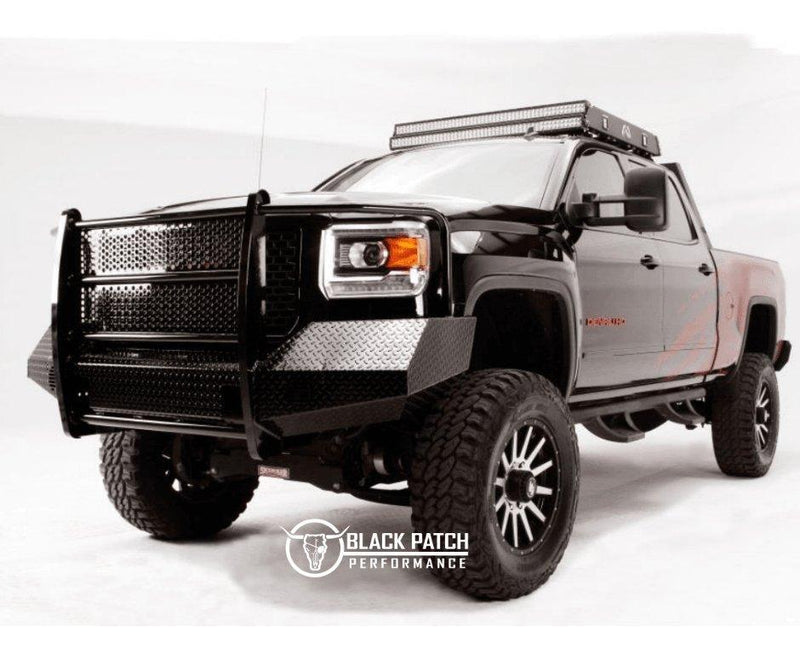 [Scratch & Dent] 15-19 GMC 2500/3500 Trail FX Front Diamond Plate Bumper - Made in the USA - Black Patch Performance - FX3022A-SAND