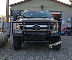 17-22 Ford F250/F350 Trail FX Front Diamond Plate Bumper - Made in the USA - Black Patch Performance - FX3023A