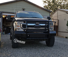 17-22 Ford F250/F350 Trail FX Front Diamond Plate Bumper - Made in the USA - Black Patch Performance - FX3023A