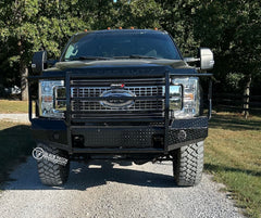 17-22 Ford F250/F350 Trail FX Front Diamond Plate Bumper - Made in the USA - Black Patch Performance - FX3023A