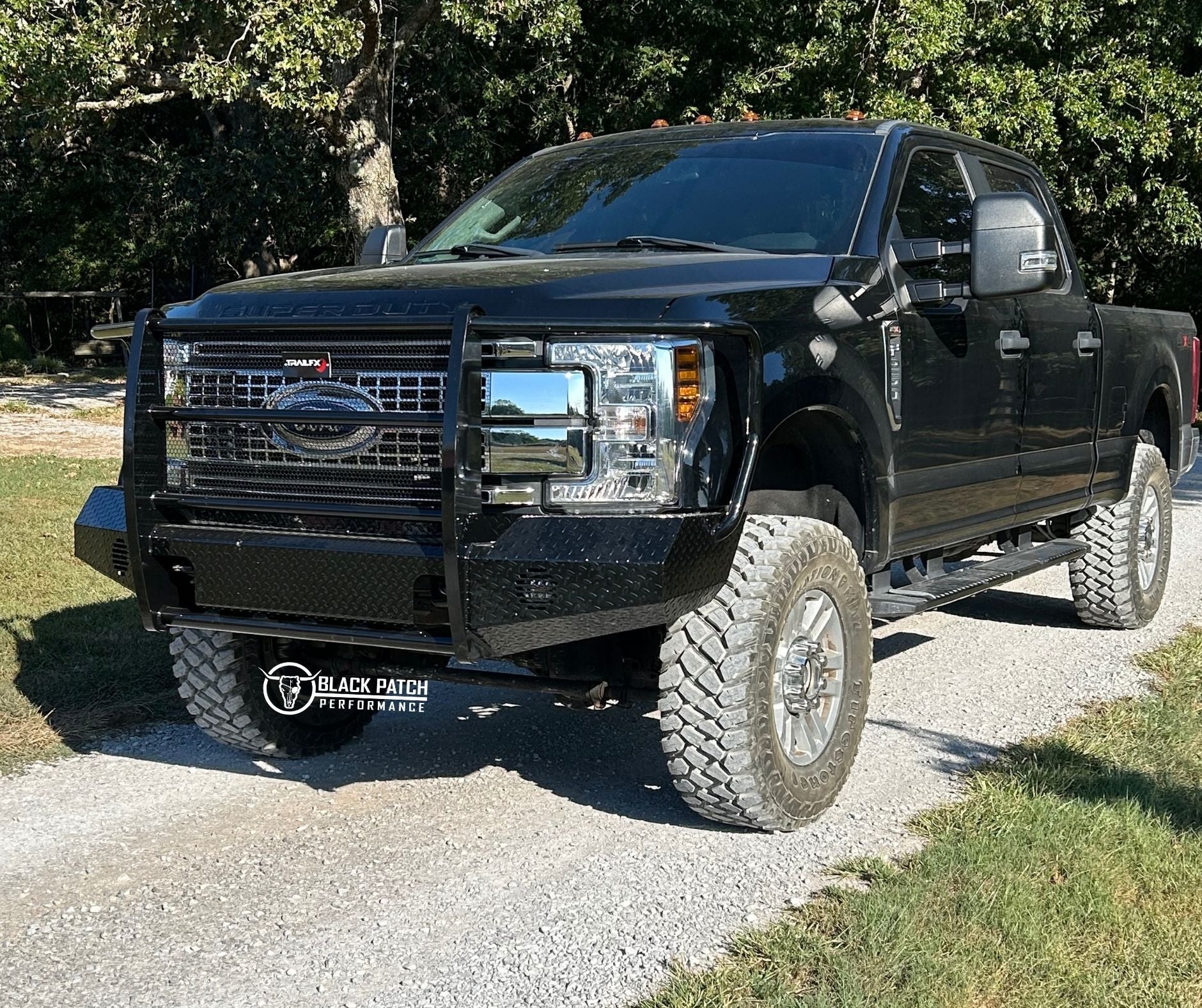 17-22 Ford F250/F350 Trail FX Front Diamond Plate Bumper - Made in the USA - Black Patch Performance - FX3023A