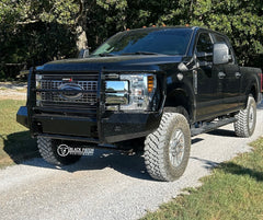 17-22 Ford F250/F350 Trail FX Front Diamond Plate Bumper - Made in the USA - Black Patch Performance - FX3023A