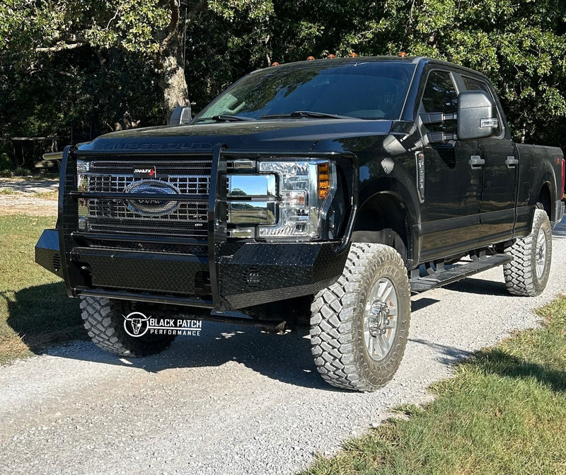 17-22 Ford F250/F350 Trail FX Front Diamond Plate Bumper - Made in the USA - Black Patch Performance - FX3023A