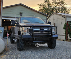 17-22 Ford F250/F350 Trail FX Front Diamond Plate Bumper - Made in the USA - Black Patch Performance - FX3023A