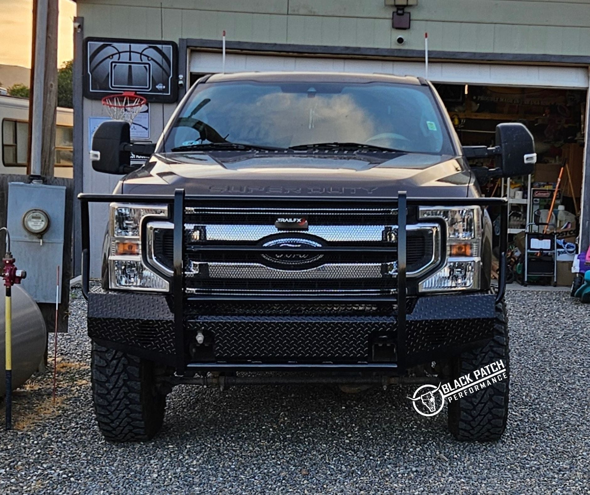 17-22 Ford F250/F350 Trail FX Front Diamond Plate Bumper - Made in the USA - Black Patch Performance - FX3023A