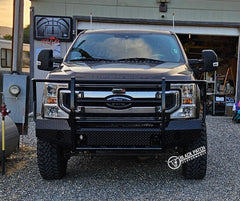 17-22 Ford F250/F350 Trail FX Front Diamond Plate Bumper - Made in the USA - Black Patch Performance - FX3023A