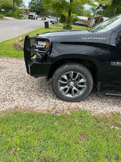 19.5-21 Chevrolet 1500 Trail FX Front Diamond Plate Bumper - Black Patch Performance - FX3024