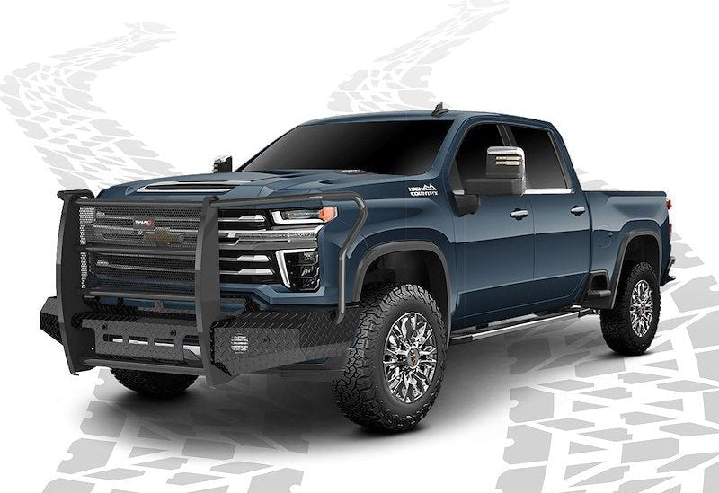 20-23 Chevy 2500/3500 Trail FX Front Diamond Plate Bumper - Made in the USA - Black Patch Performance - FX3029A