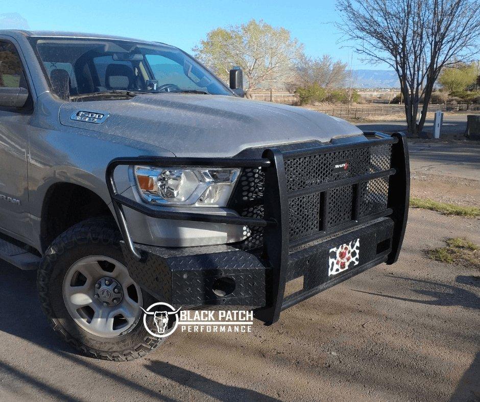 19 - 25 Ram 1500 NEW MODEL Trail FX Front Diamond Plate Bumper - Black Patch Performance - FX3030A