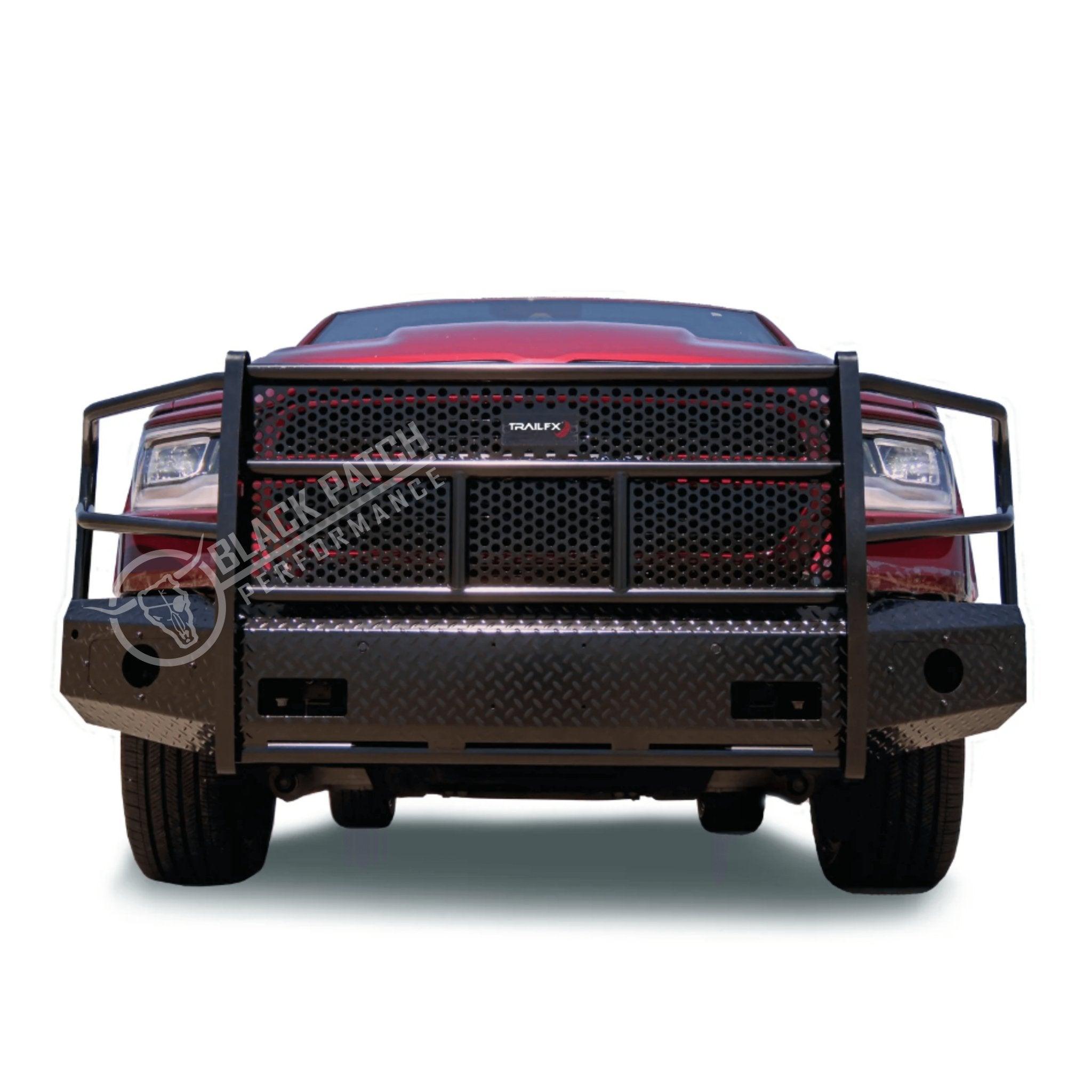19 - 25 Ram 1500 NEW MODEL Trail FX Front Diamond Plate Bumper - Black Patch Performance - FX3030A