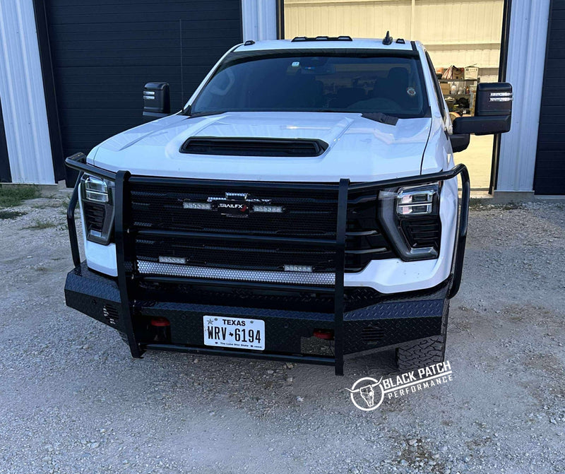 [Scratch & Dent] 24-26 Chevrolet 2500/3500 Trail FX Front Diamond Plate Bumper - Black Patch Performance - FX3033A-SAND