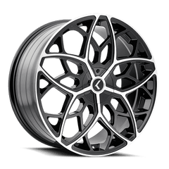 22x8.5 KRAZE RICOCHET 5x112 5x4.5 Offset (38) Center Bore (72.62) Style #KR184 | KR184 - 22816BM38 - Black Patch Performance - KRAZKR18422816BM38