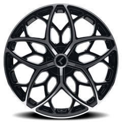 22x8.5 KRAZE RICOCHET 5x112 5x4.5 Offset (38) Center Bore (72.62) Style #KR184 | KR184 - 22816BM38 - Black Patch Performance - KRAZKR18422816BM38