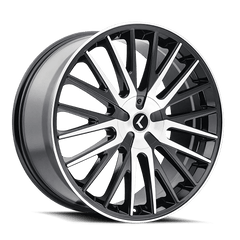 22x8.5 KRAZE DOUBLE DOWN 5x115 5x120 Offset (38) Center Bore (74.1) Style #KR185 | KR185 - 22818BM38 - Black Patch Performance - KRAZKR18522818BM38
