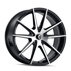 20x8.5 KRAZE TURISMO 5x115 Offset (38) Center Bore (72.62) Style #KR193 | KR193 - 2864BM38 - Black Patch Performance - KRAZKR1932864BM38
