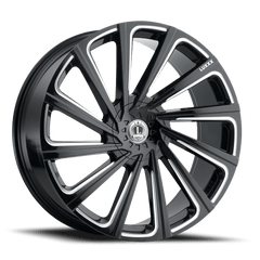 24x9.5 Luxxx Alloys 22 5x5 5x5.5 Offset (15) Center Bore (78.1) LUX2224955127139+15D-A1 - Black Patch Performance - LUXXLUX2224955127139+15DA1