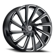 20x8.5 Luxxx Alloys 22 5x4.5 5x4.25 Offset (35) Center Bore (73.1) LUX22V20855108114+35B - A1 - Black Patch Performance - LUXXLUX22V20855108114+35BA1