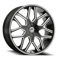 20x8.5 Luxxx Alloys 7 5x112 5x4.5 Offset (35) Center Bore (74.1) LUX720855112114+35C - A1 - Black Patch Performance - LUXXLUX720855112114+35CA1