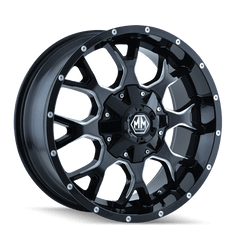 20x9 MAYHEM WARRIOR 5x5 5x135 Offset (0) Center Bore (87) Style #8015 | 8015 - 2953M - Black Patch Performance - MAYH80152953M